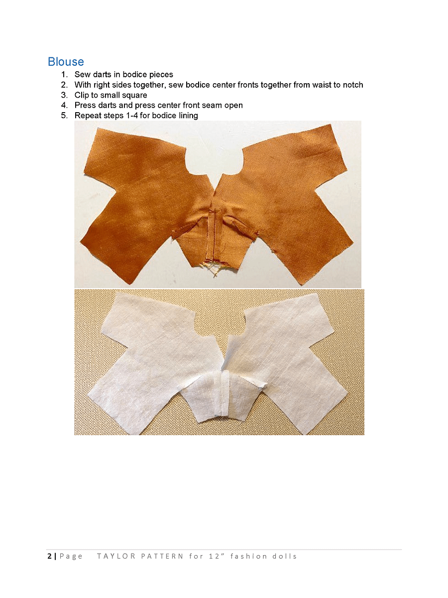 Taylor sewing pattern for 12" fashion dolls product image (3)