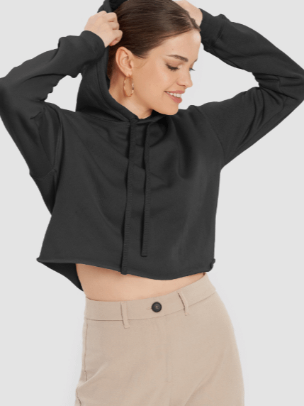DANCE MEMECOIN - CROP HOODIE - CLUB LINE - BLACK product image (2)