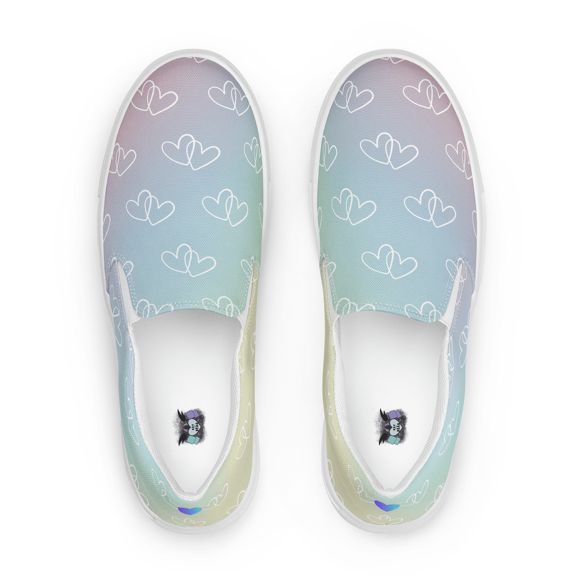 Rainbow Heart Women's Canvas Slip-On Shoes product image (1)