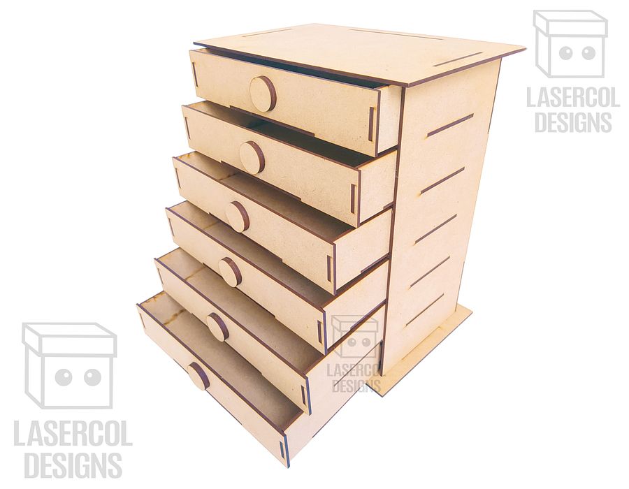 6 Drawers Desk Organizer - Laser Cut Files product image (4)