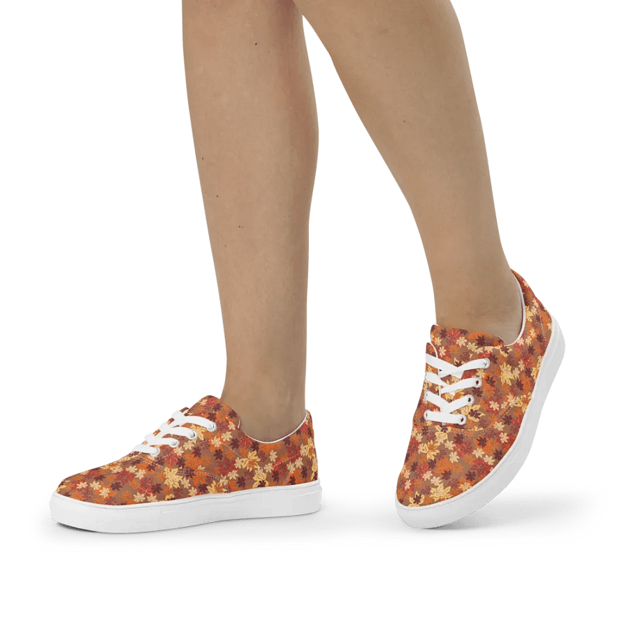 Autumn Leaves Lace-Up Canvas Shoes product image (4)