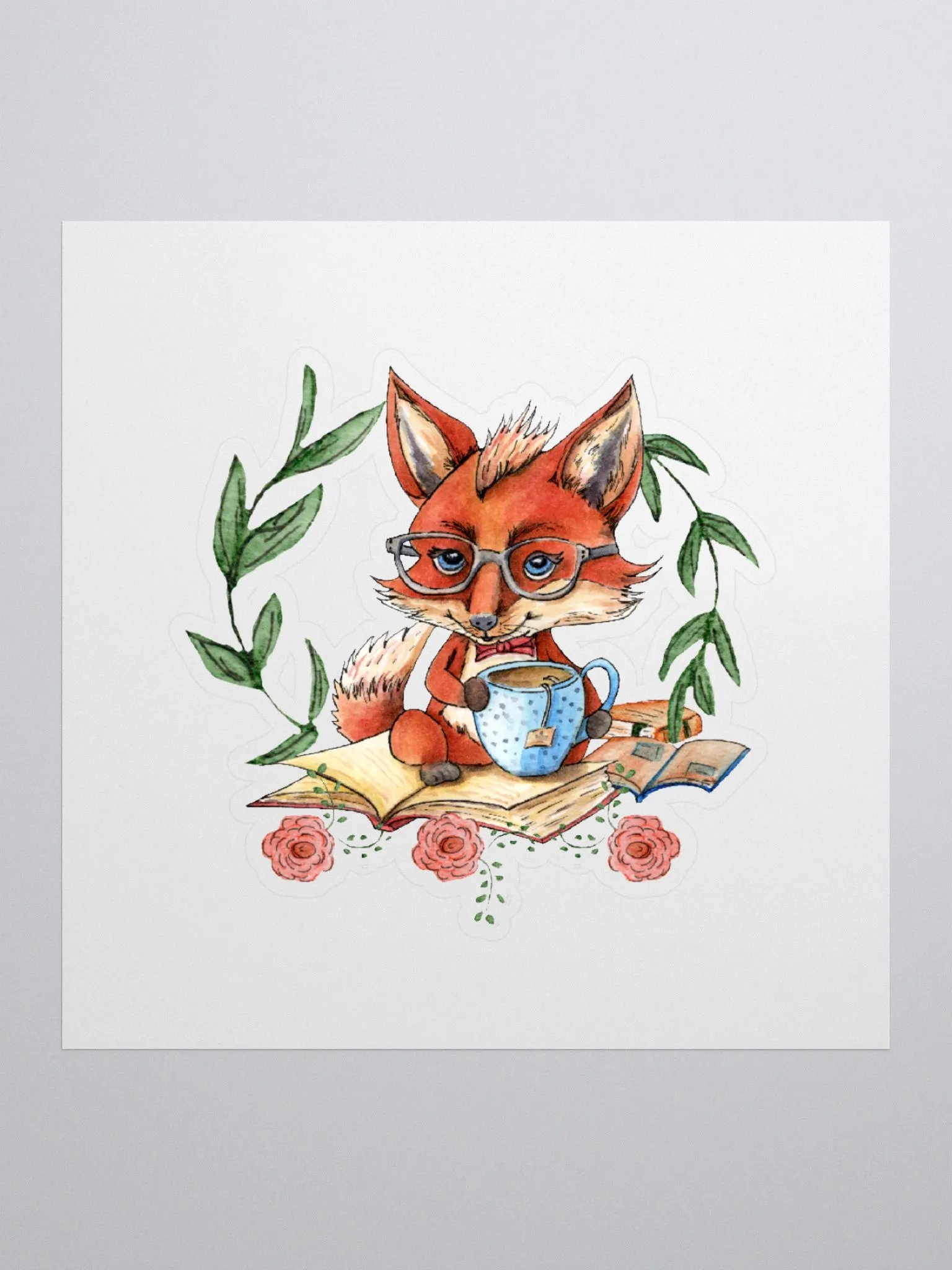 Tea Time Fox Sticker product image (1)