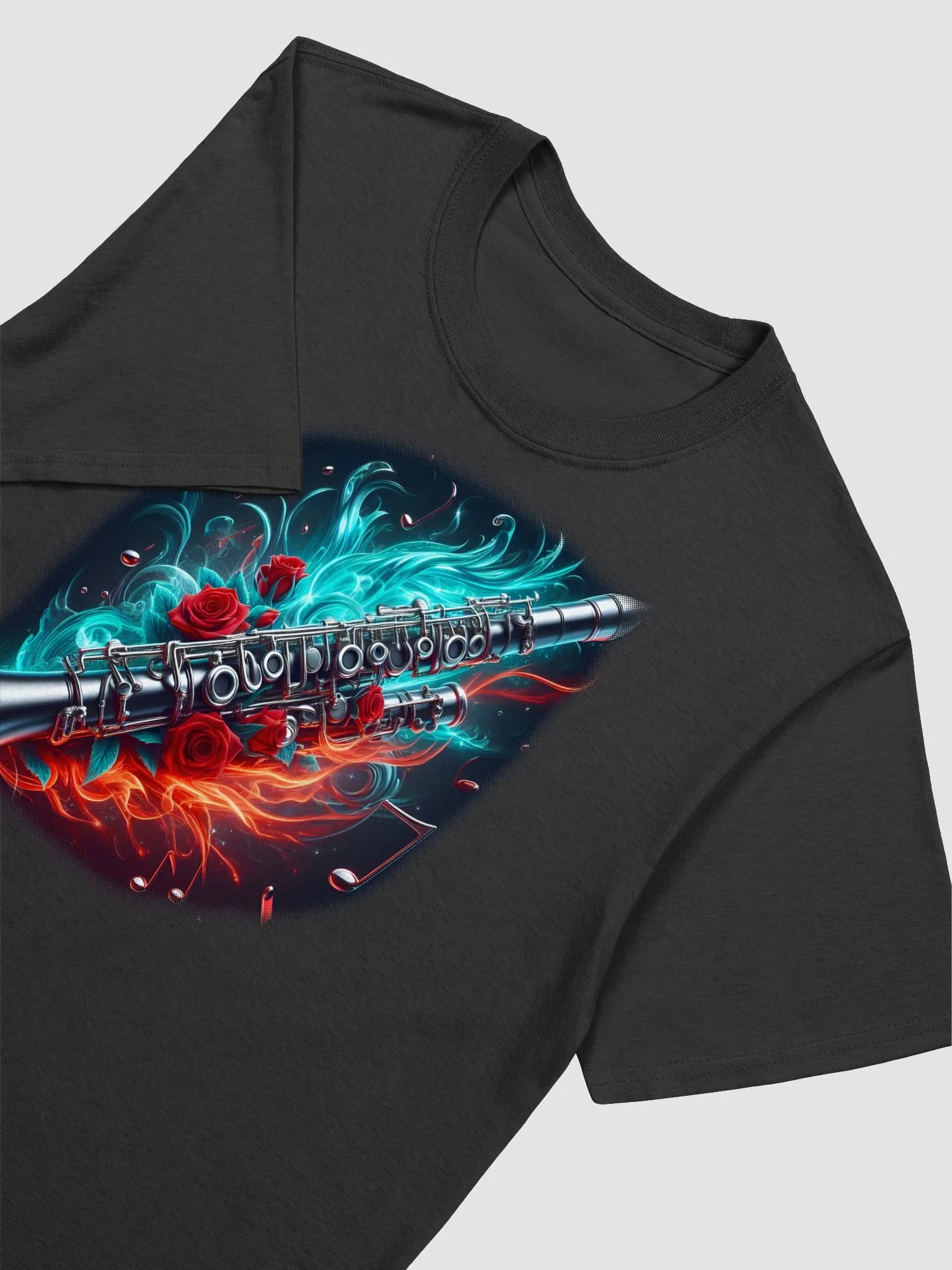 Melodic Flames Clarinet - Unisex Flute T-Shirt #33 product image (3)