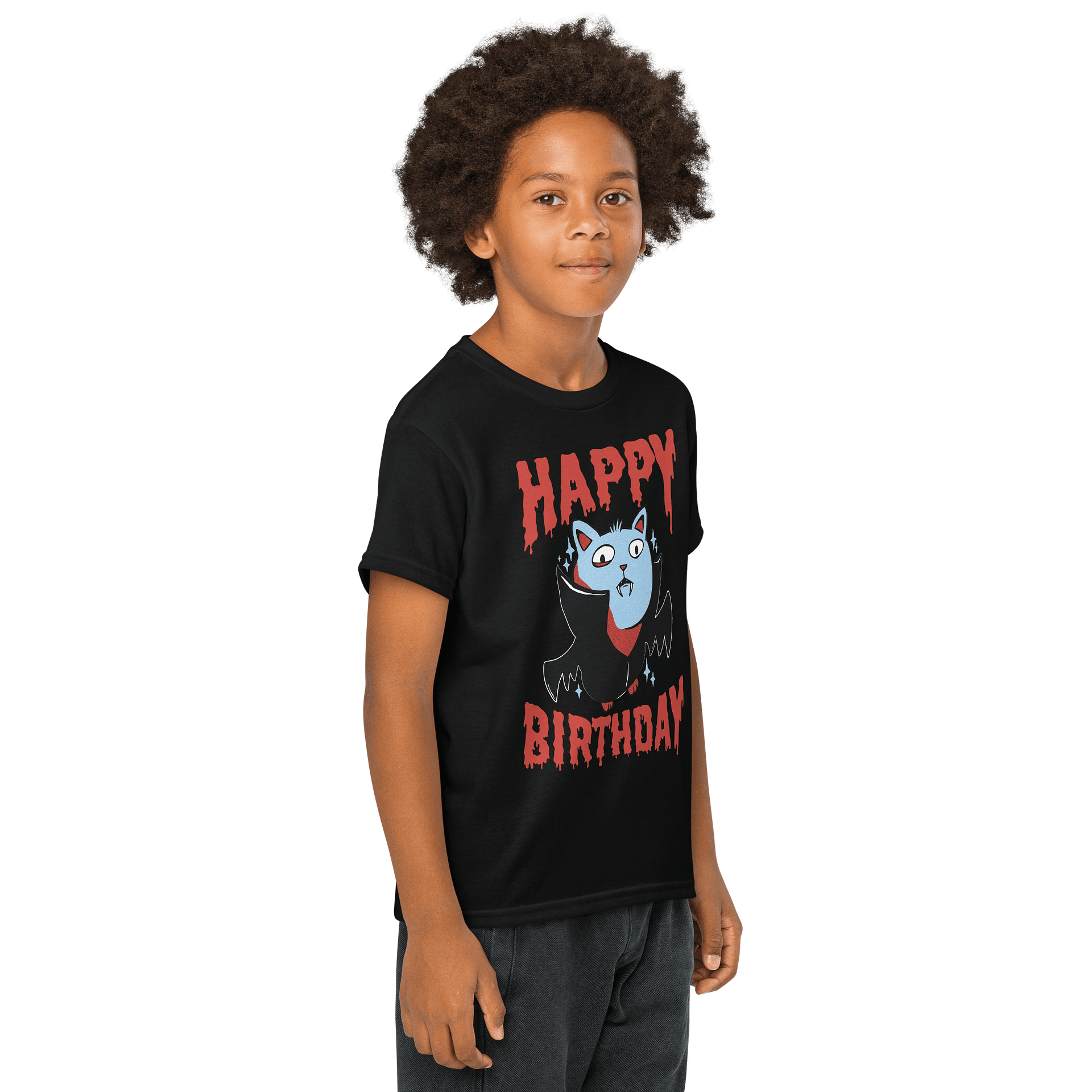 Happy Birthday (Vampire Cat) T-Shirt For Kids product image (4)