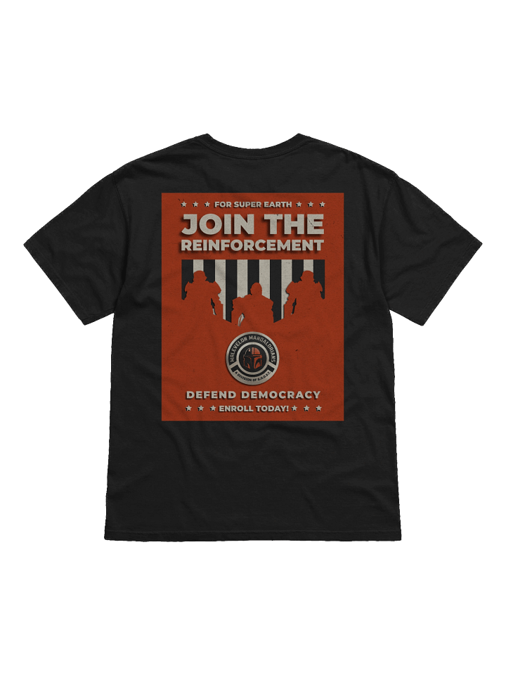 Malevelon Mandalorians Recruitment Poster T-Shirt product image (2)