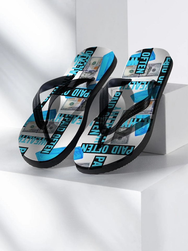 Blue diamond Wealthy & Paid Often Flip-Flops product image (1)