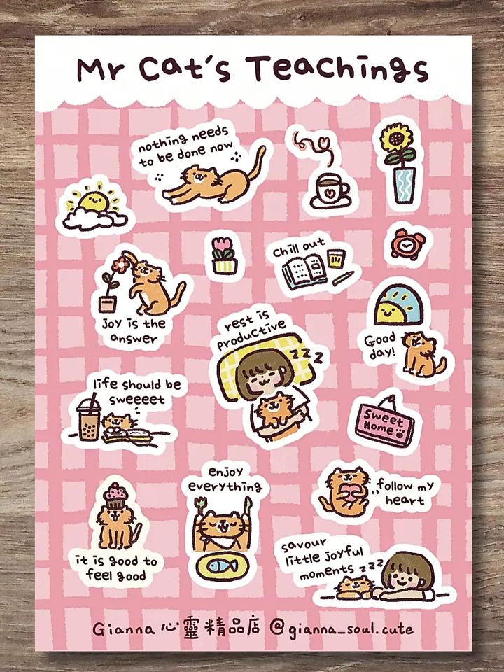 Mr Cat's Teachings | Positivity Sticker Sheet product image (1)