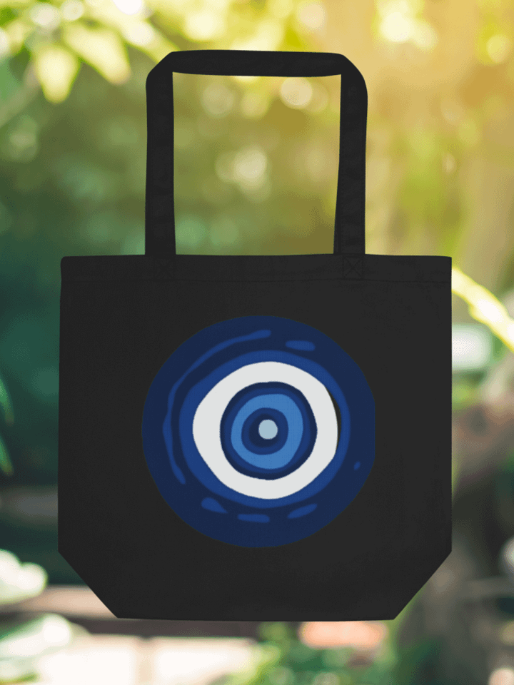 Blue Mati Protection: Eco-Friendly Tote Bag; Black product image (2)