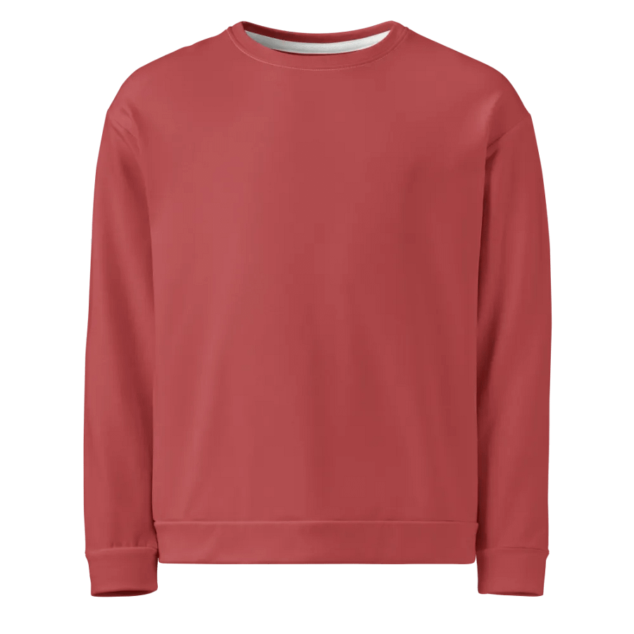 Plain Brick Red Soft Summer Unisex Recycled Polyester Heavyweight Premium Sweatshirt by Treasure Pie product image (1)
