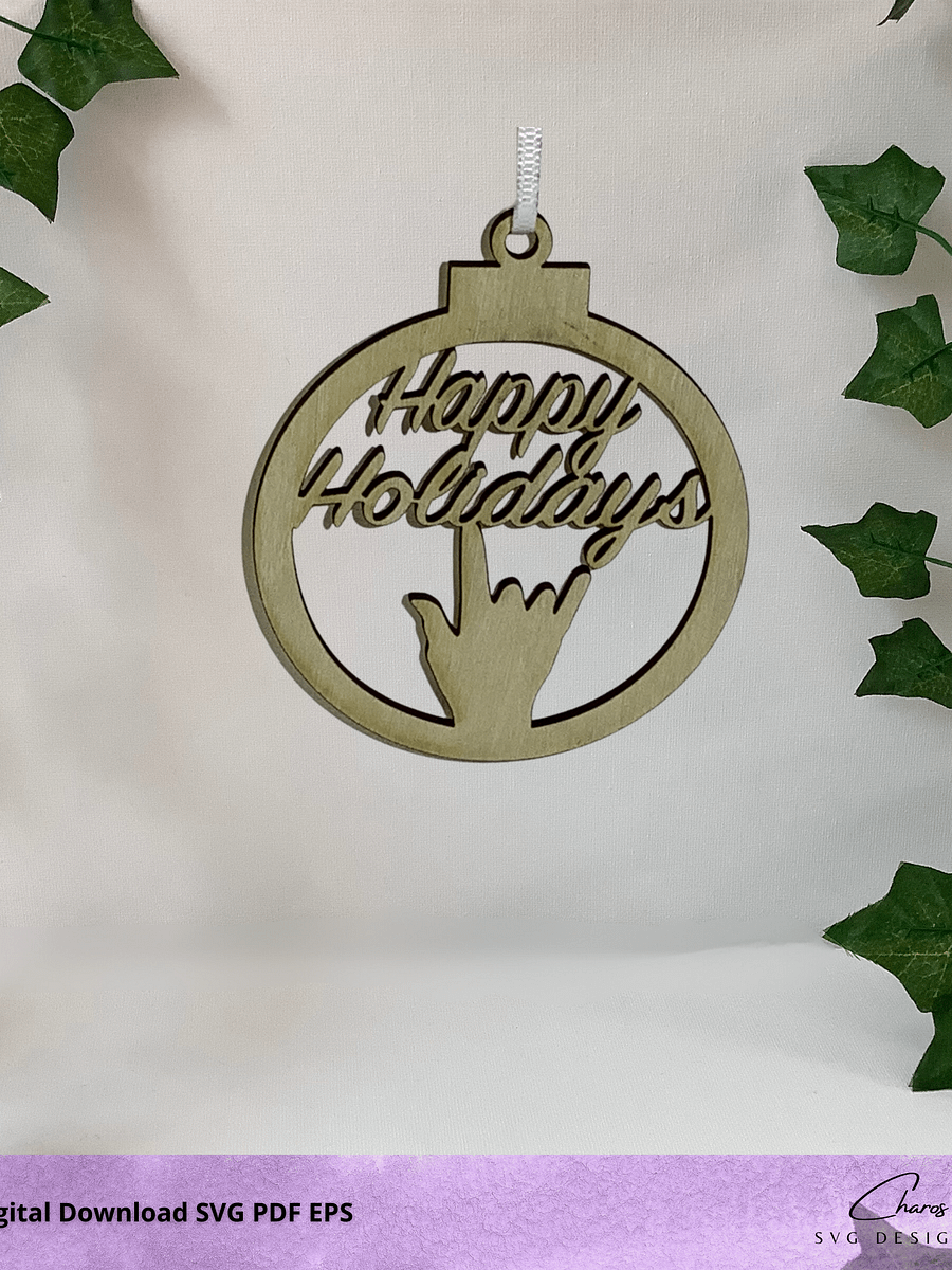 ASL I Love You Holiday Ornaments Bundle SVG | Laser Cut File product image (4)