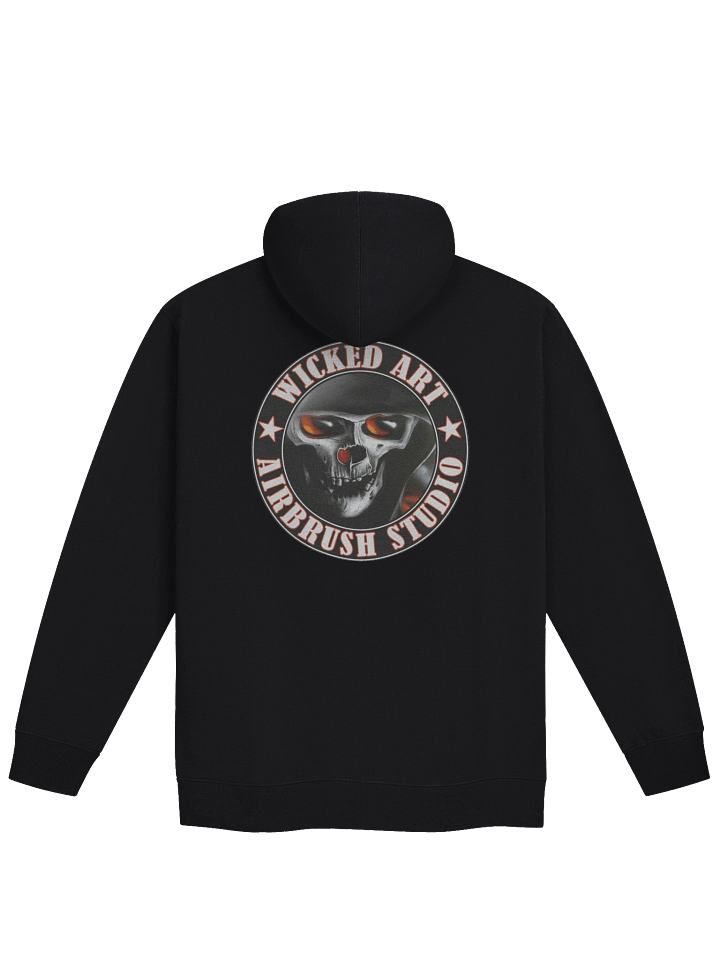Wicked Art Dual-Print Zip Hoodie — Skull Emblem Back + Crimson Crest Front product image (2)