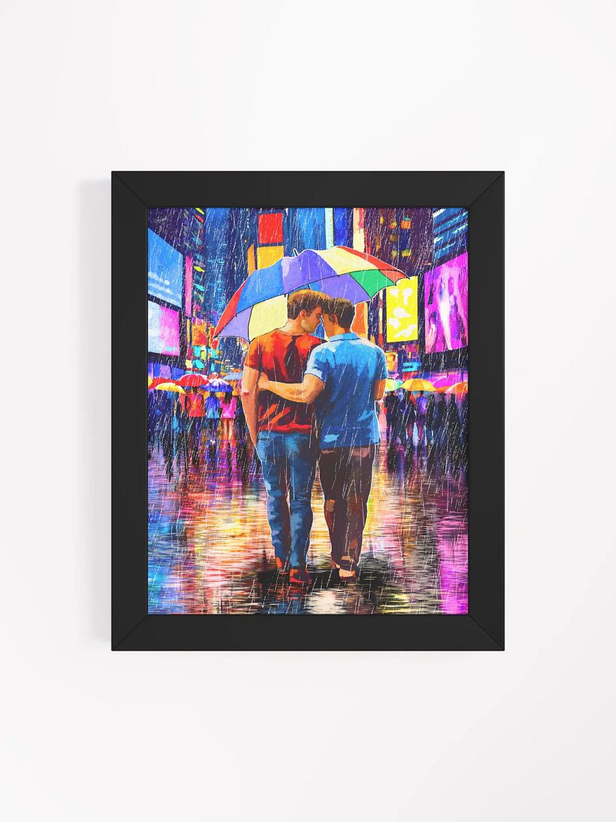 Rain In Times Square - Gay Couple Art Framed Poster product image (64)