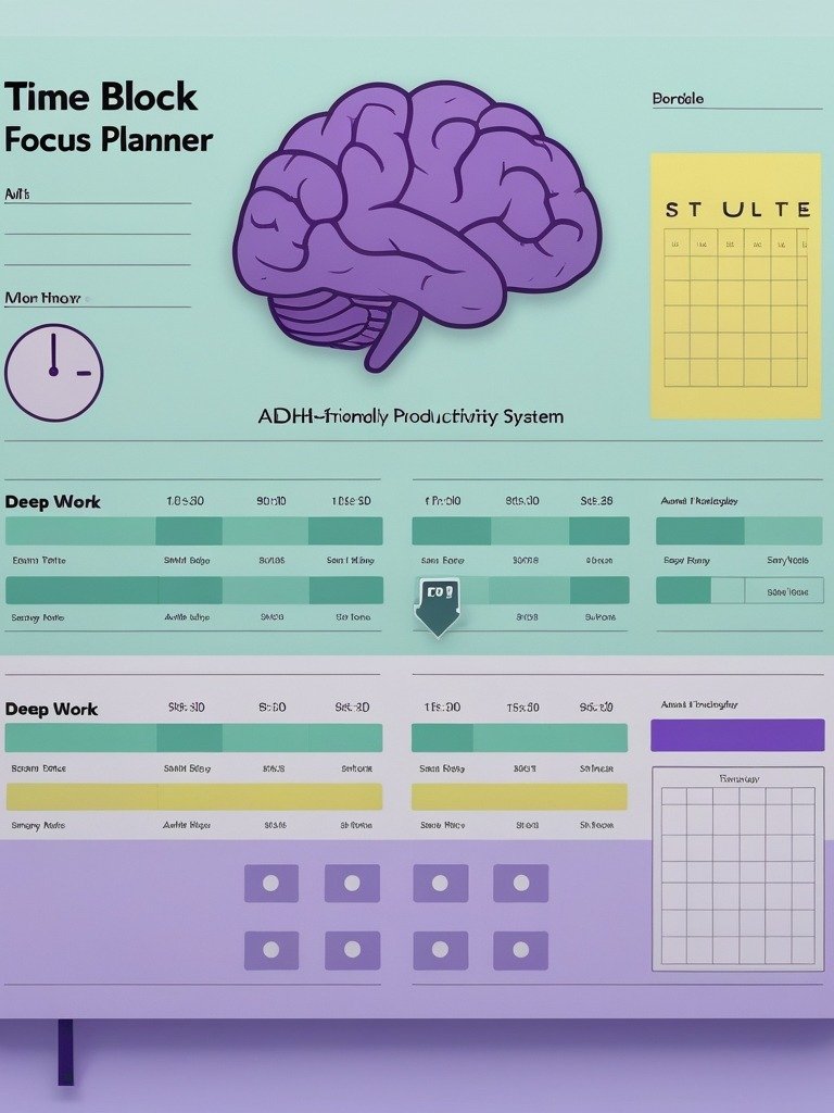 TIME BLOCK FOCUS PLANNER ADHD-Friendly Productivity System product image (2)