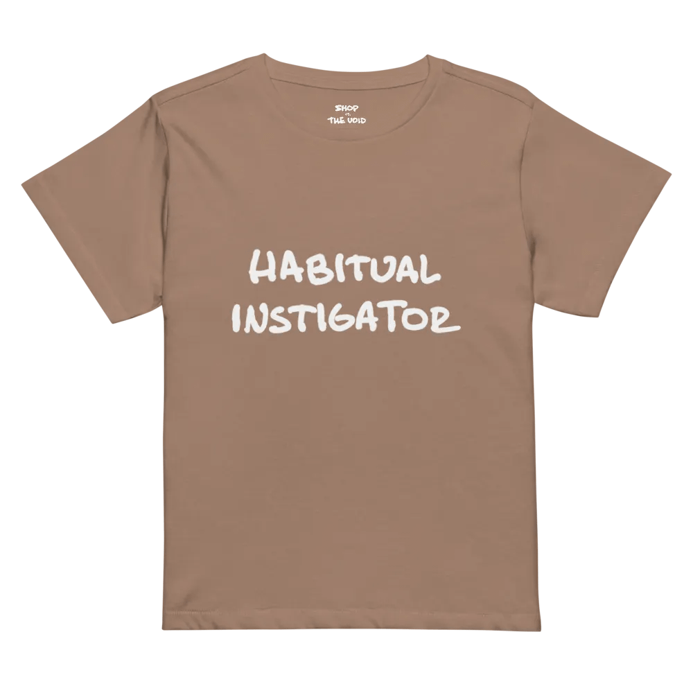HABITUAL INSTIGATOR (white design) printed waist-length tee product image (21)
