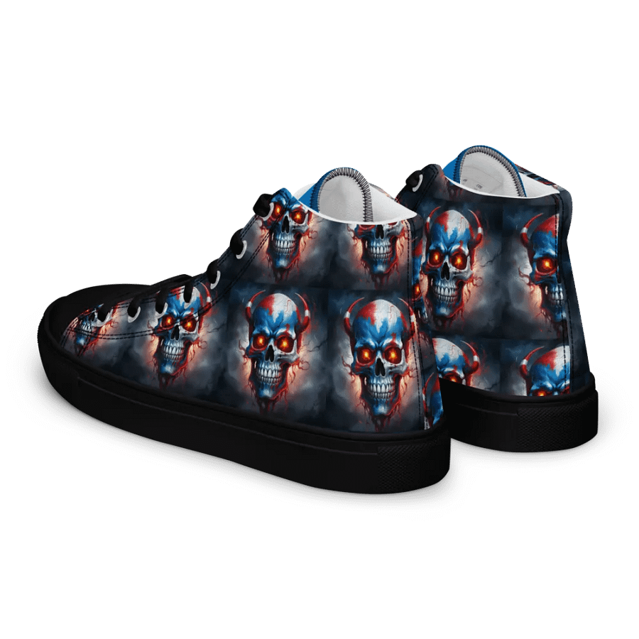 Fiery Skulls Men's High Top Shoes product image (6)