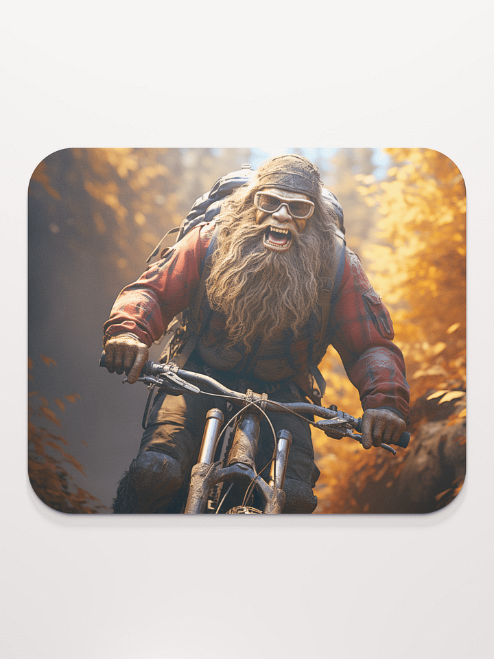 Bigfoot on a mountain bike - Rectangular Mouse Pad product image (1)