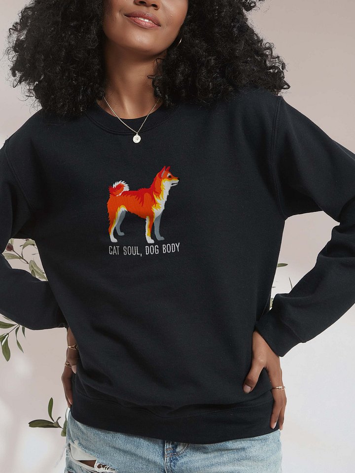 Cat Soul, Dog Body Sweatshirt (Embroidered) of a Japanese Shiba Inu(Red) product image (2)
