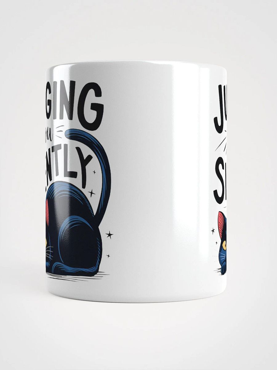 Judging You Silently #Humorous Glossy Mug - White product image (5)