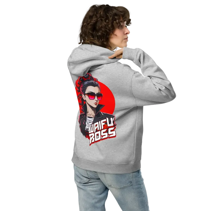 Waifu Boss - Premium Hoodie - Athletic Heather - v2 - Back Printed Design product image (2)