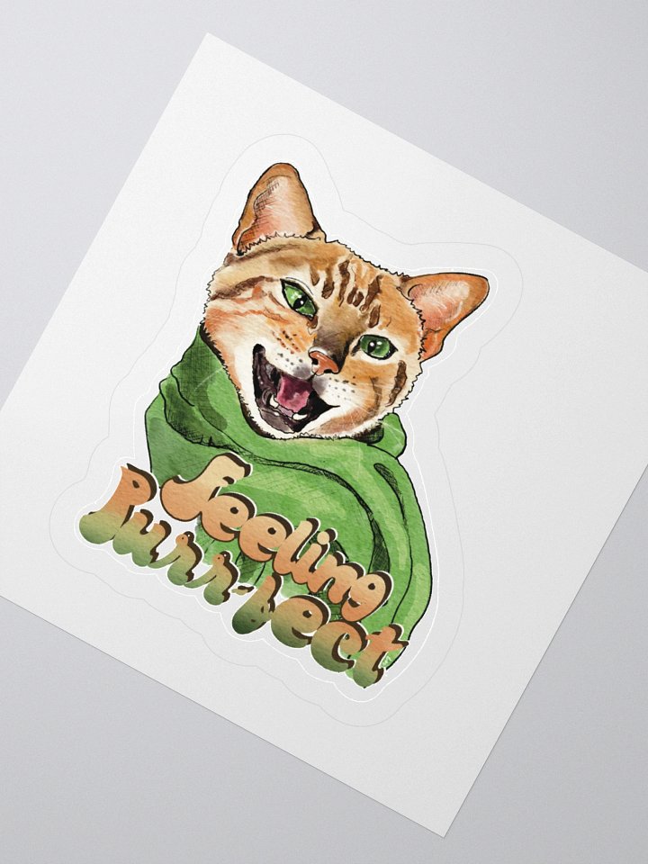 Feeling Purr-fect Cat with a scarf - Sticker product image (6)