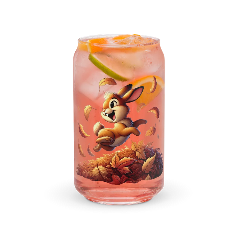 Autumn Leaves Bunny Rabbit Glass with Optional Lid and Straw product image (37)