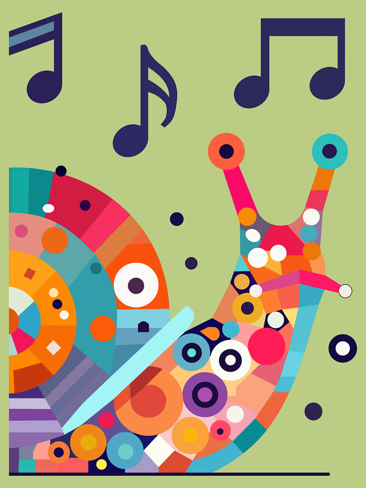 Free Geometric Snail PNG Art - Transparent Background, Whimsical Low Poly Illustration product image (1)