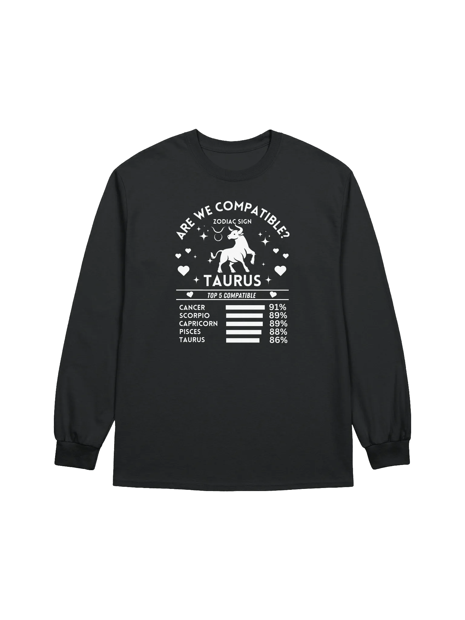 Taurus Zodiac Sign Romantic Compatibility - Gildan Ultra Cotton Unisex Long Sleeve T-Shirt - Dark Colors product image (2)