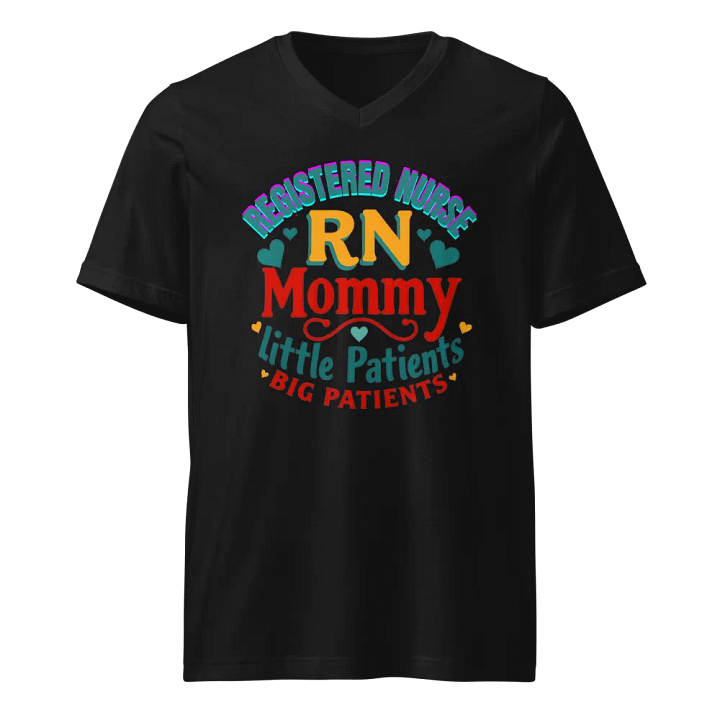 RN Mommy Little Patients Big Patients V-Neck Tee product image (1)