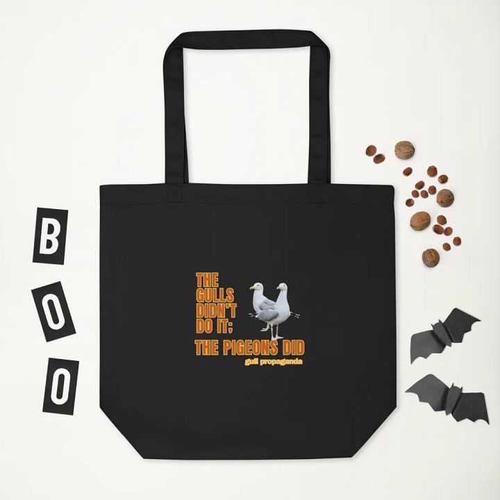 The Gulls Didn't Do it; The Pigeons Did - Gull propaganda Econcious Tote Bag product image (2)