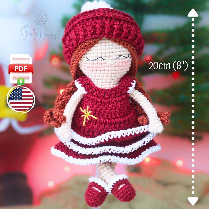 CUQUISGRETA CHRISTMAS: Amigurumi Crochet Doll Pattern (Digital Download) product image (1)