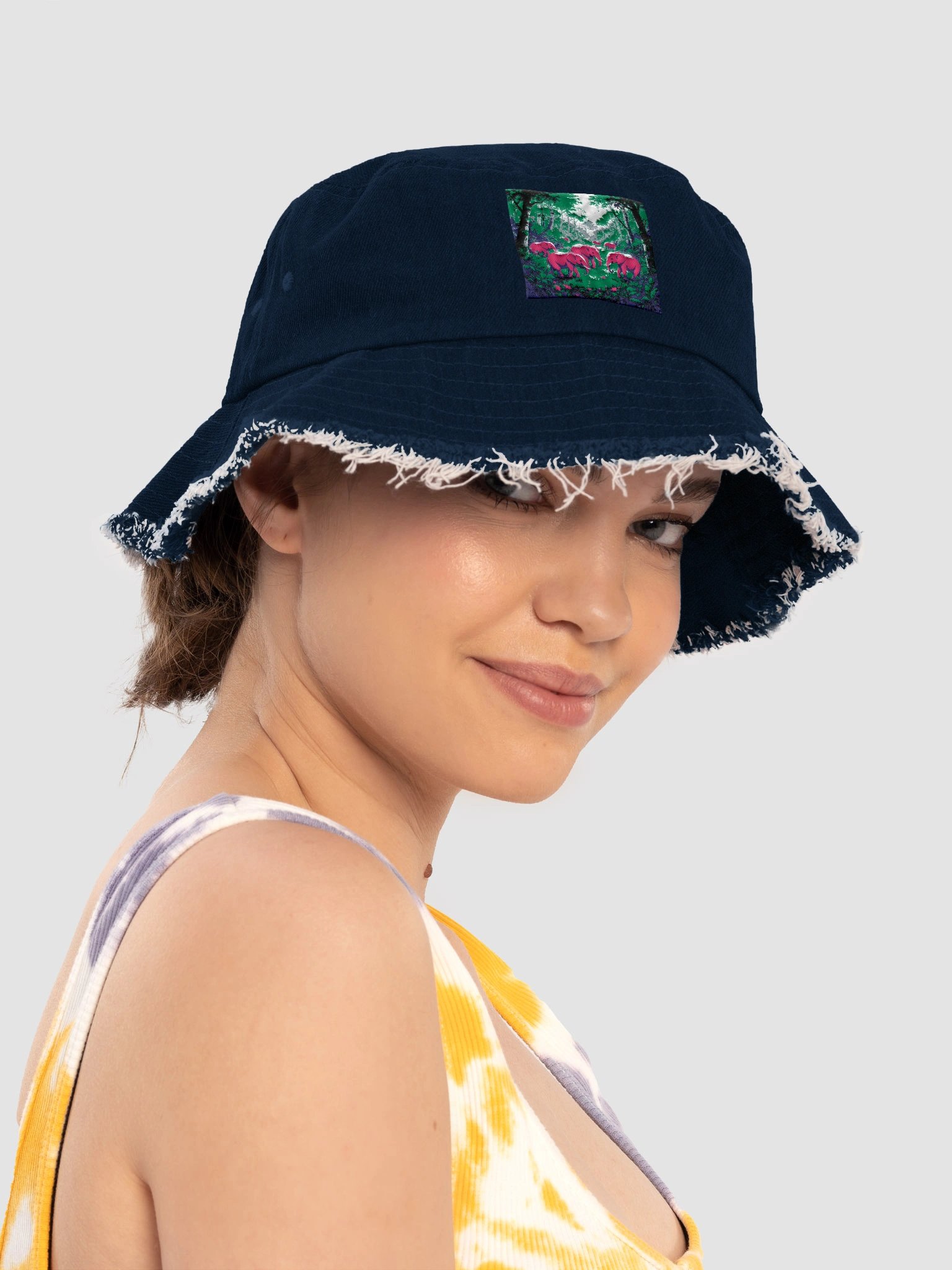 Enchanted Forest Pink Elephant Bucket Hat product image (2)