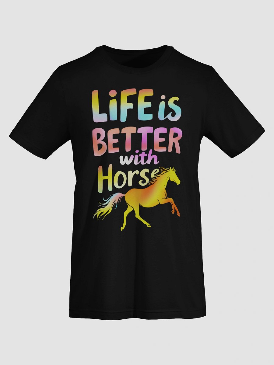 Life Is Better With Horses Shirt | Horse Lover T-Shirt Horseback Riding Gift for Women Men product image (7)