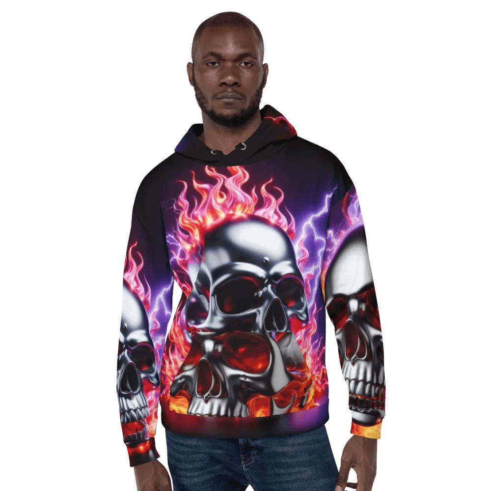 All-Over Recycled Clothing - Unisex Skull Hoodie #18 product image (6)