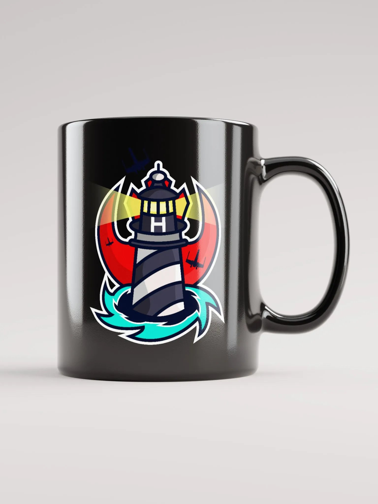 Retro Logo Black Glossy Mug product image (5)