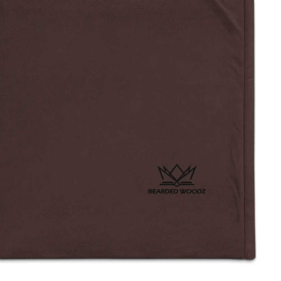 Bearded Woodz Embroider Sherpa Blanket (Brown/ Black) product image (1)
