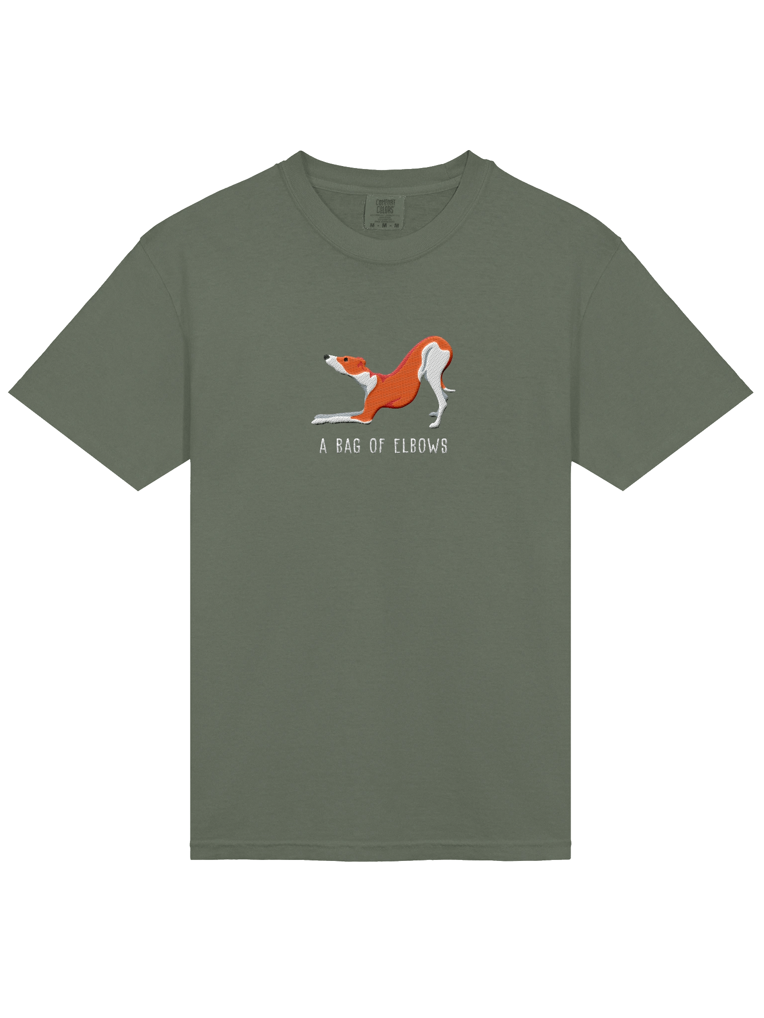 A Bag of Elbows T-Shirt(Embroidered) of an Italian Greyhound(Red & White) product image (33)