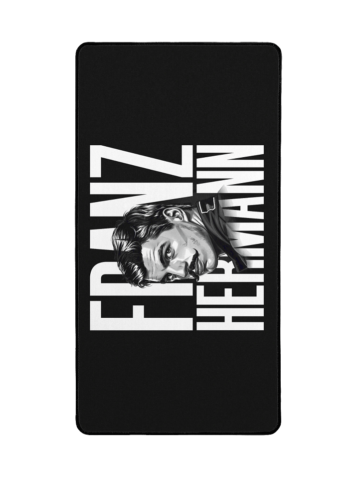 Franz Hermann Max Verstappen Meme Desk Mat - F1 Nürburgring Legend Black & White Art product image (2)