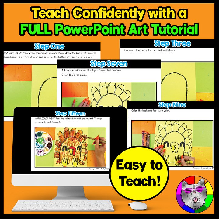 Thanksgiving Art Project Turkey Art Lesson Thanksgiving Art Activity K to 3 product image (2)