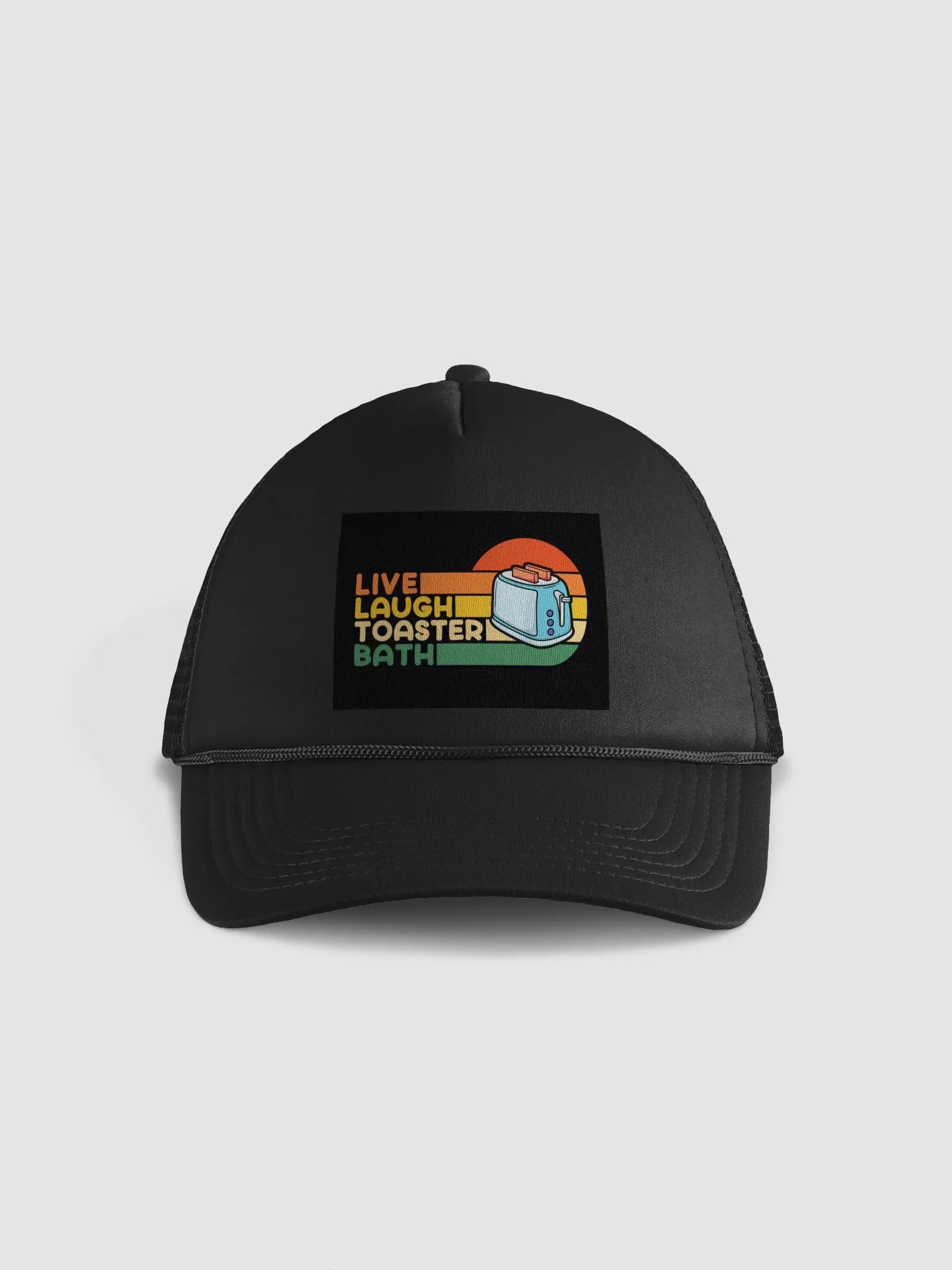 live laugh toaster bath trucker hat product image (1)