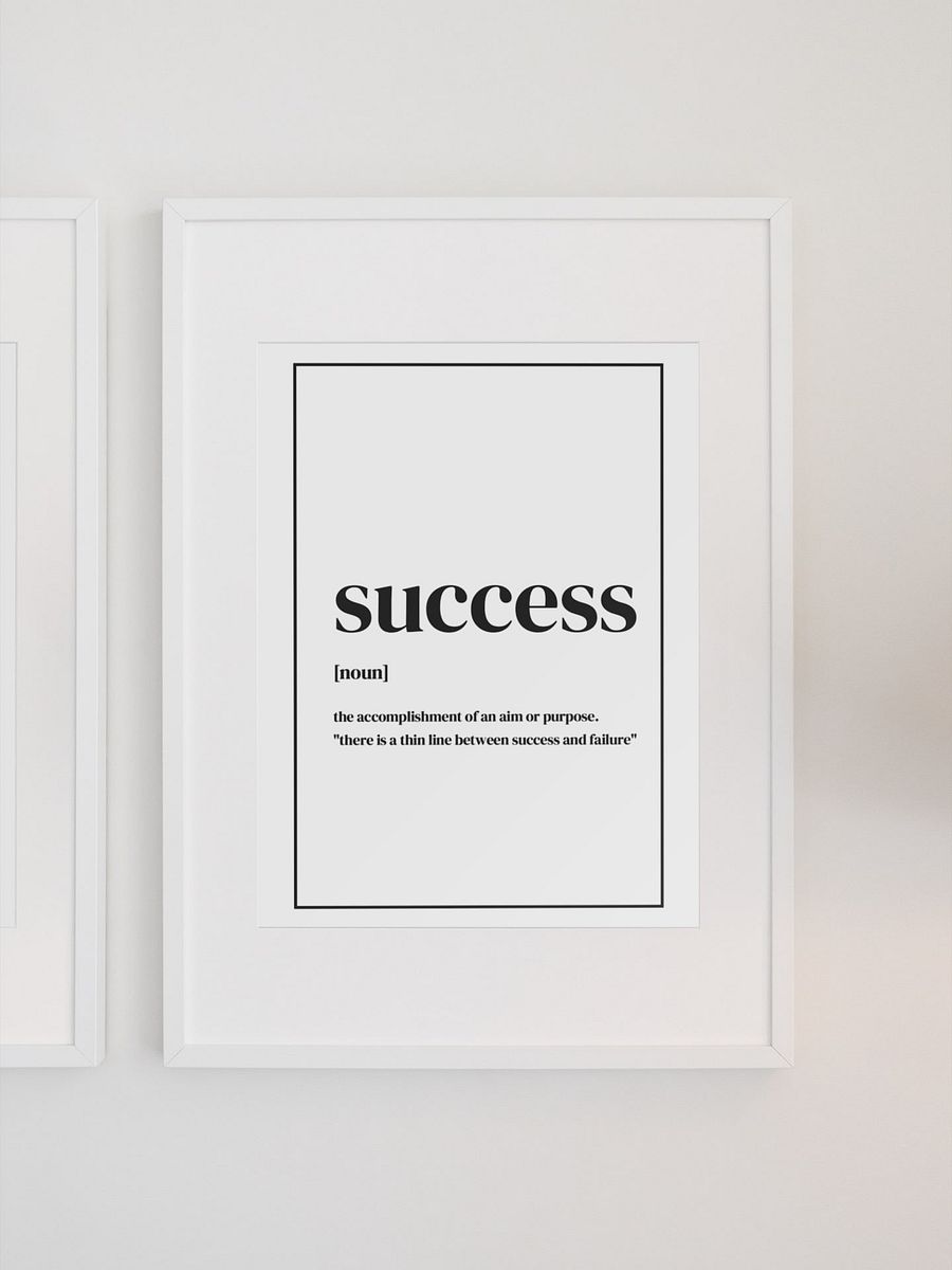 Modern Success Definition Poster, Minimalist Office Decor, Inspirational Quote Wall Art, Motivational Typography Print, Goal Achievement Art product image (1)