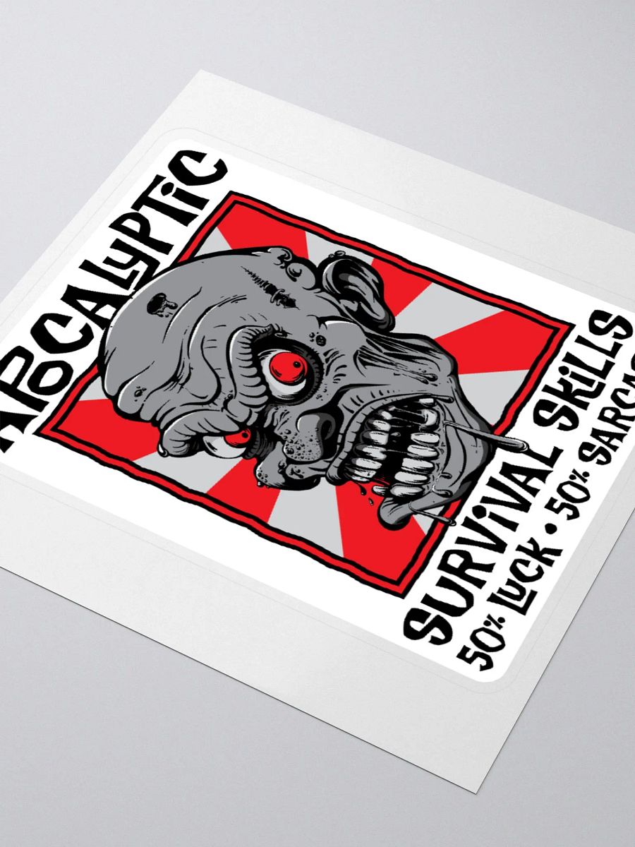 Apocalyptic Survival Skills 50% Luck 50% Sarcasm Funny Zombie Sticker product image (9)