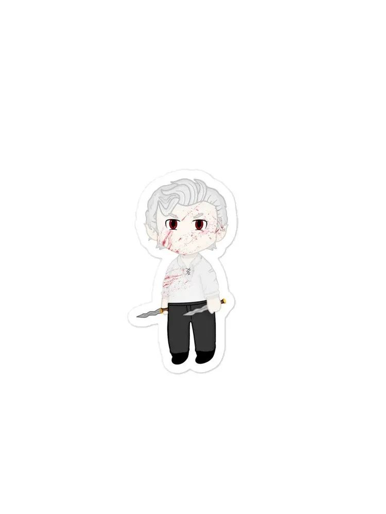 Chibi Astarion Bloodied Face Sticker product image (1)