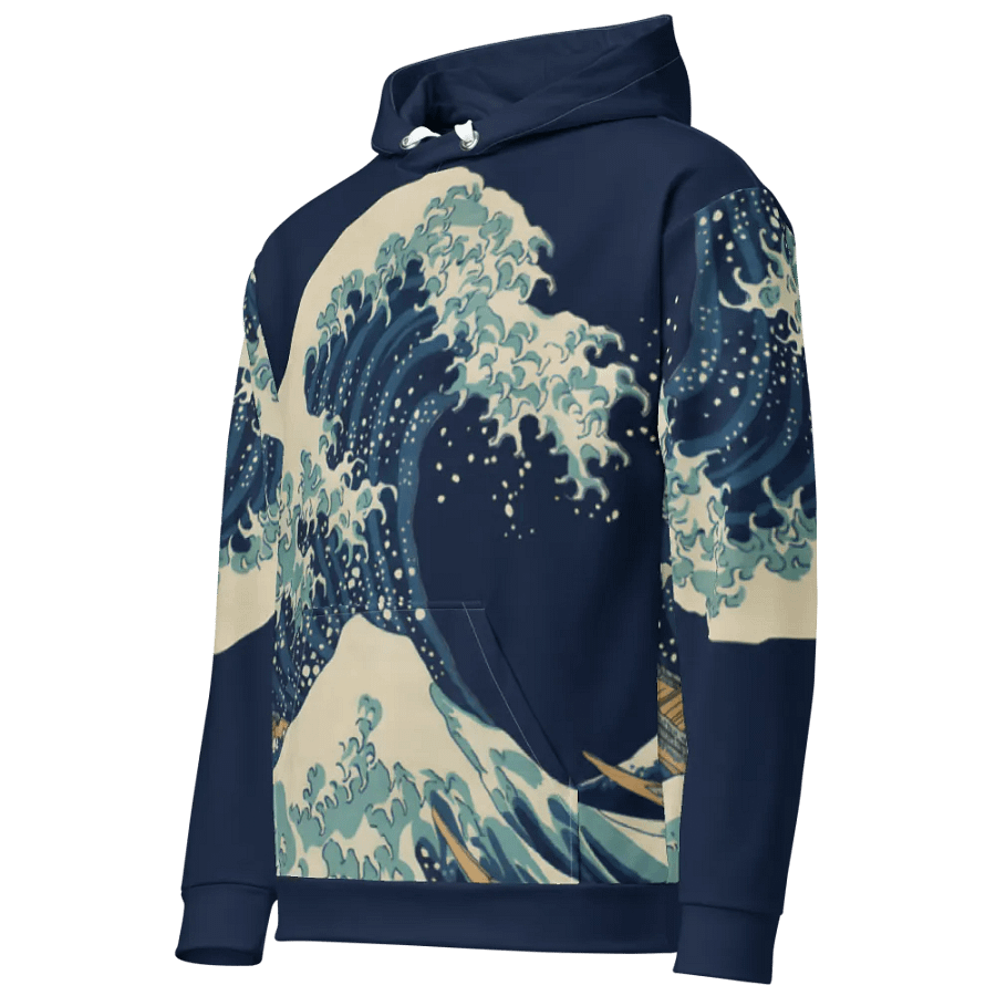 Under the Wave off Kanagawa All-Over Print Recycled Unisex Hoodie product image (7)