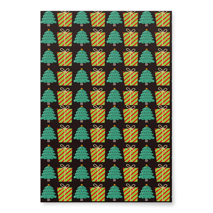 Christmas Trees and Presents Pattern Wrapping Paper product image (2)
