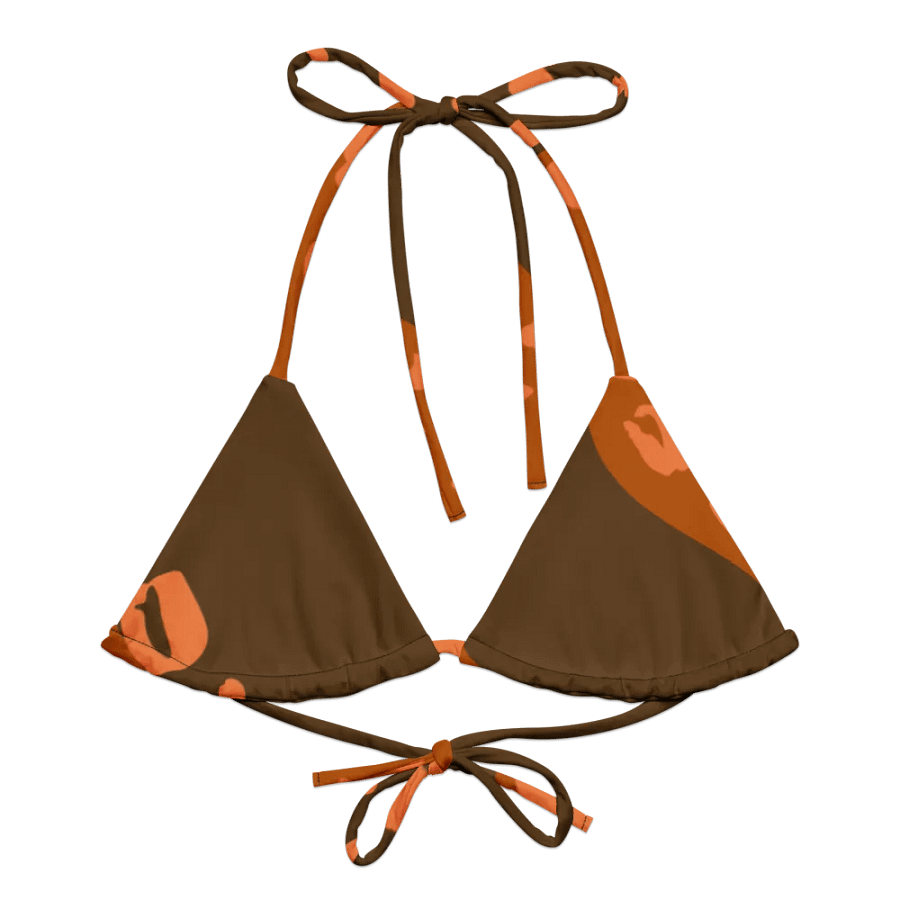 Flowing Orange Leopard All-Over Bikini Top product image (3)