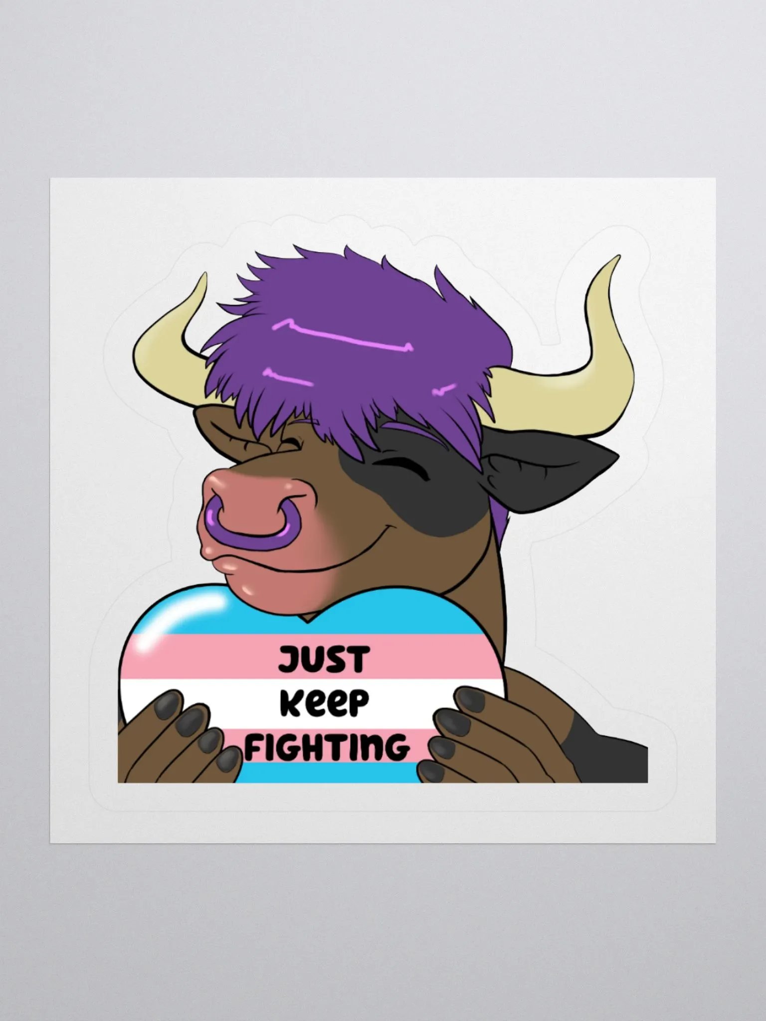 "Just Keep Fighting" Sticker product image (1)