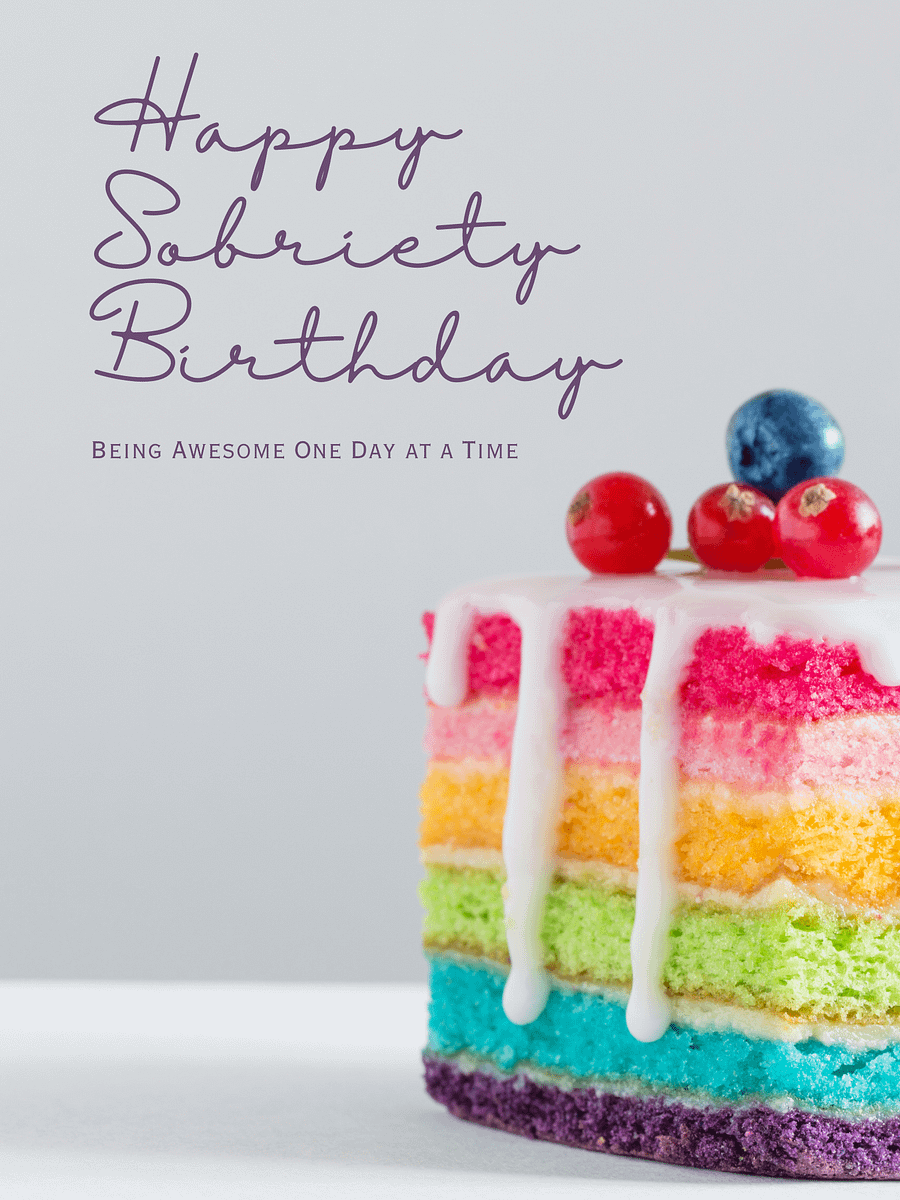 Rainbow Cake Sobriety Celebration Card product image (10)