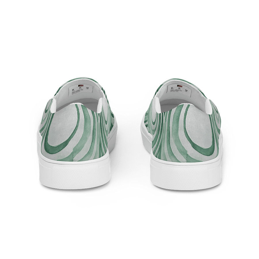 "Green Swirl" Canvas Slip On Shoes (Men's) product image (4)