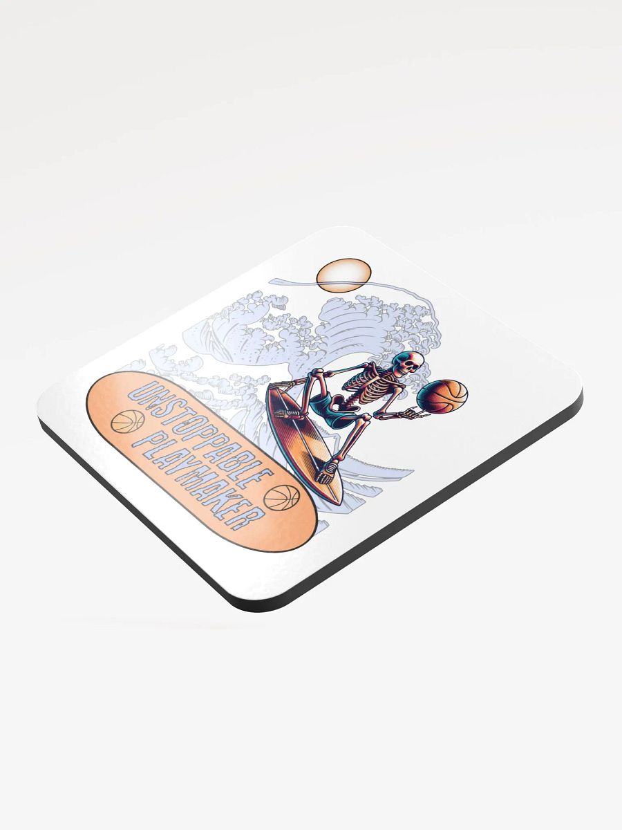 Unstoppable Playmaker Skeleton Basketball Surfer Cork Coaster product image (3)