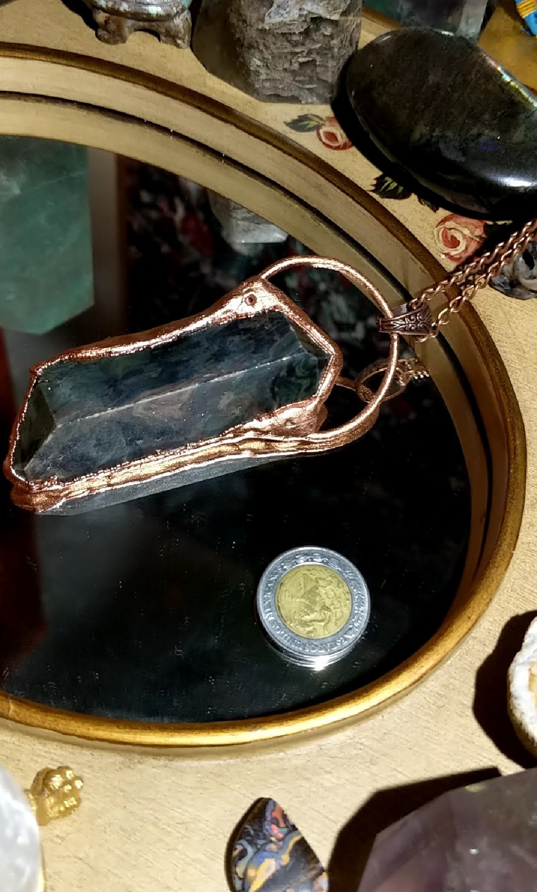 Reversible Jasper & Agate Copper Amulet product image (4)